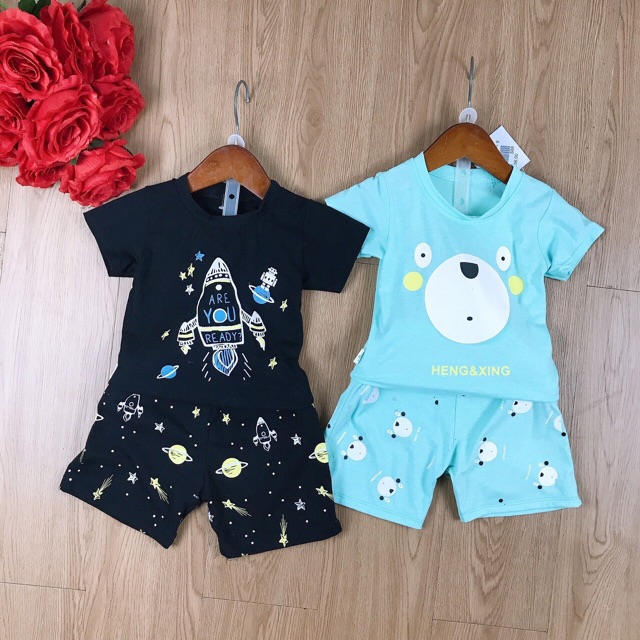 Bộ cotton hè cho bé trai, bé gái - BCR