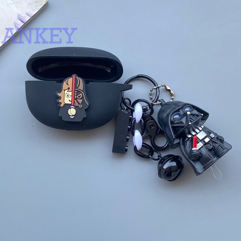 Oppo Enco Air / Air 2 / Free 2 2i / X Earphone Silicone Case Star Wars Black Earbuds Waterproof Shockproof Case Soft Protective Case Headphone Cover Headset Skin with Hook