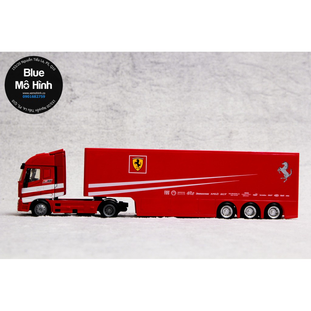 Blue mô hình | Xe mô hình container xe đầu kéo Ferrari Iveco 1:43