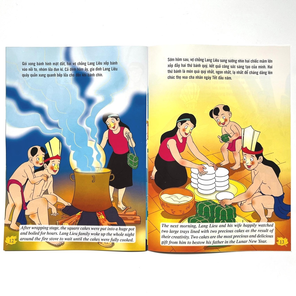 Sự Tích Bánh Chưng Bánh Giày - Truyện tranh cổ tích song ngữ Việt - Anh