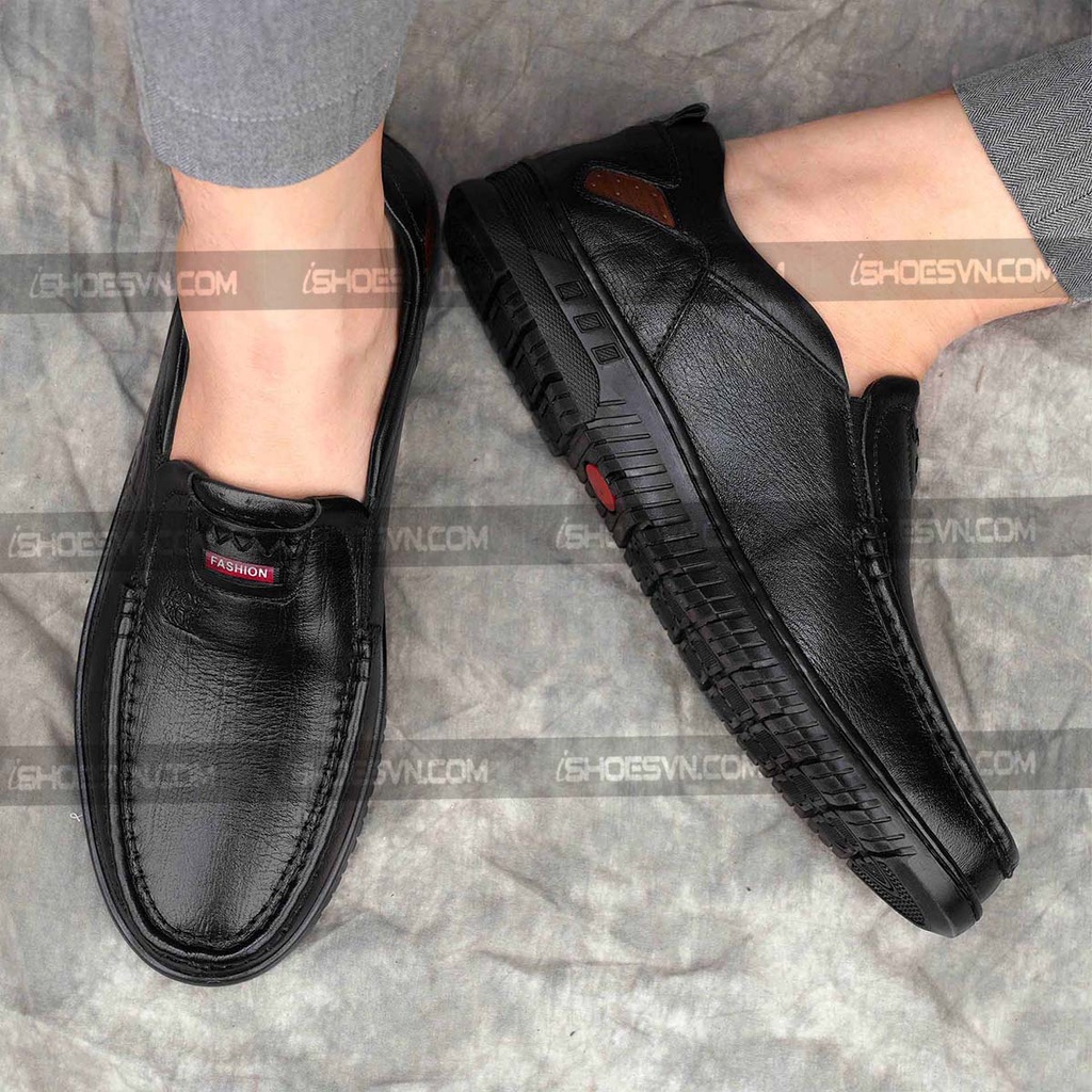 Giày lười nam da bò thật IS650 da mềm, đi siêu êm, kết hợp với nhiều trang phục