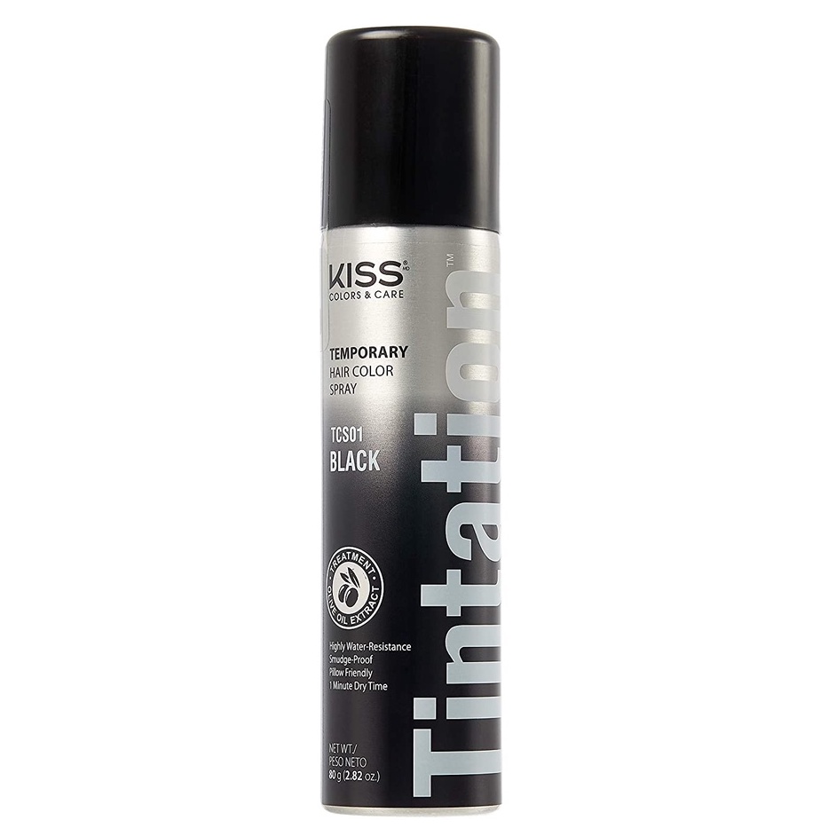 Xịt đen tóc tạm thời Kiss Tintation 80gram - Hàng Mỹ