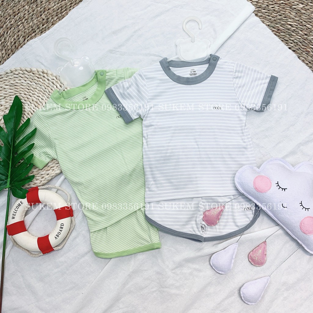 Nous Bộ Cộc Tay Cài Vai Cotton Siêu Mềm Mịn Cho Bé