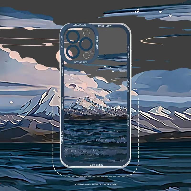 Ốp Điện Thoại Silicon Trong Suốt Họa Tiết Tranh Sơn Dầu Dành Cho Iphone 13 12 11 Pro MAX X XS MAX XR 7 8 Plus