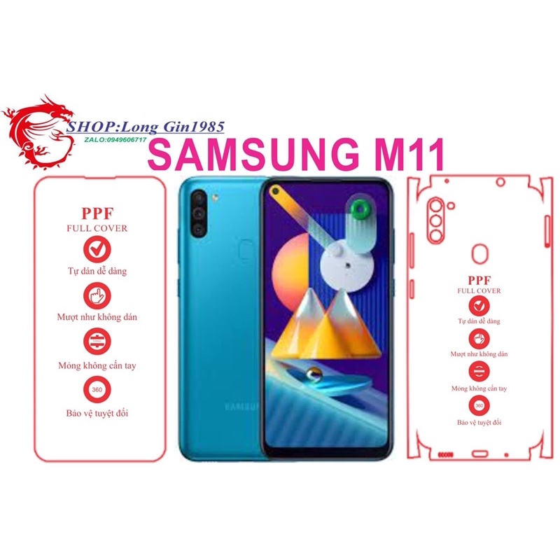 Samsung M11 miếng dán trong Ppf mặt sau và mặt trước chống va đập chống trầy xước