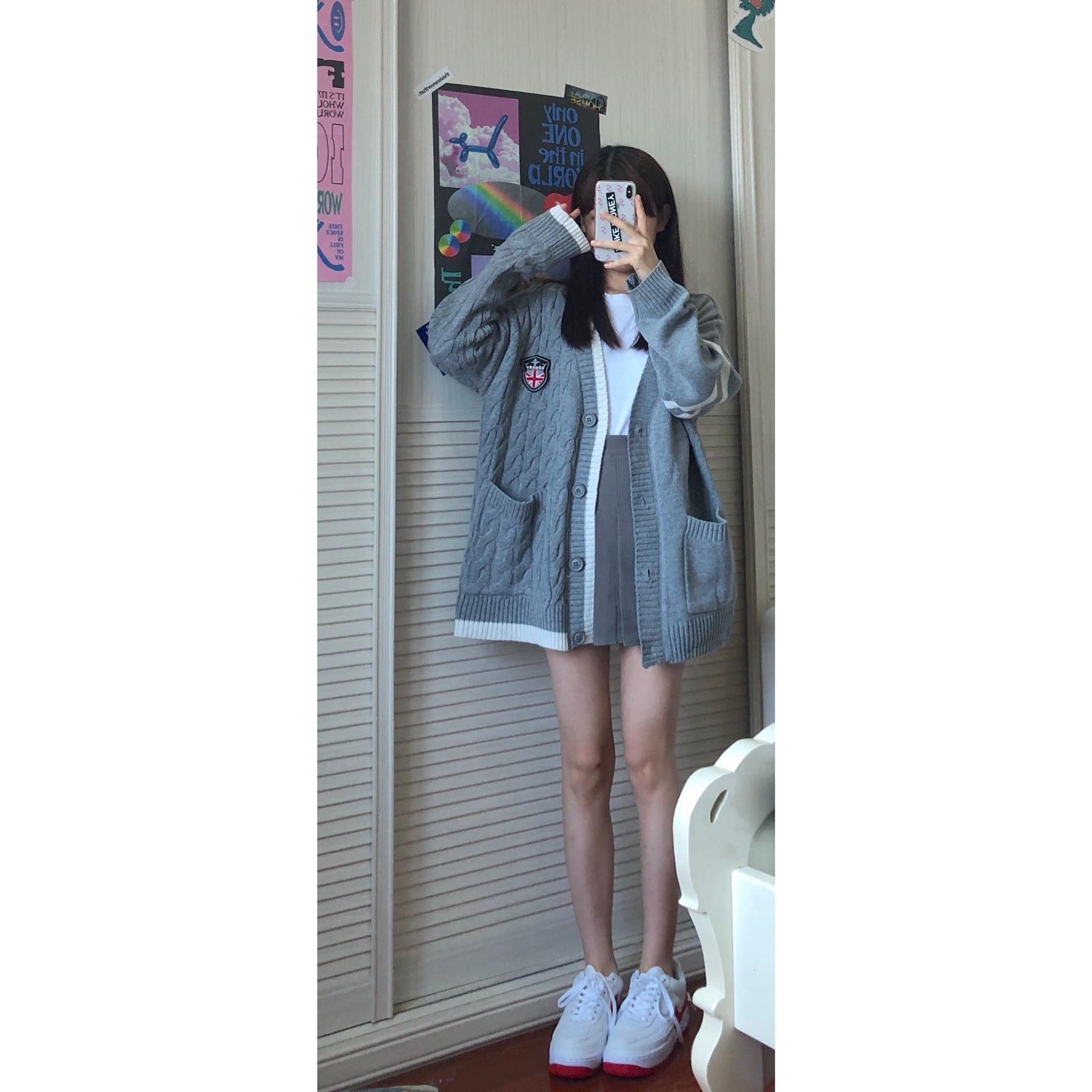  Áo Khoác Cardigan Dệt Kim Cổ Chữ V Dáng Rộng Phong Cách Retro Anh Quốc Có Size Lớn M~4XL | BigBuy360 - bigbuy360.vn