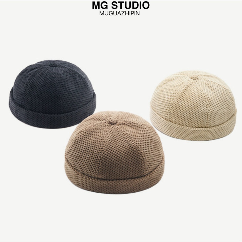 Mũ Nồi Tròn MG STUDIO Cotton Phối Vải Lưới Kiểu Dáng Đơn Giản Thời Trang