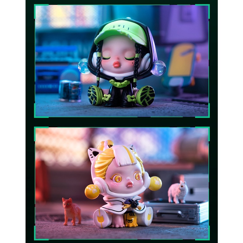 Hộp Quà Tặng Búp Bê Popmart Series Ban Đêm Skullpanda Series Dễ Thương Làm Quà Tặng Cho Bạn Bè