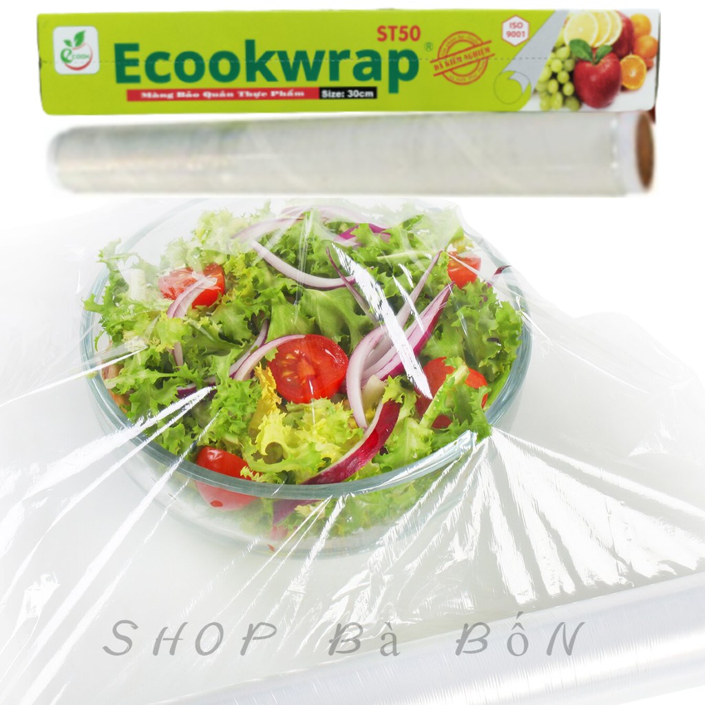 Màng bọc thực phẩm CHỊU NHIỆT Ecook Wrap 9m | Màng bọc thức ăn khỏi vi khuẩn, nấm mốc