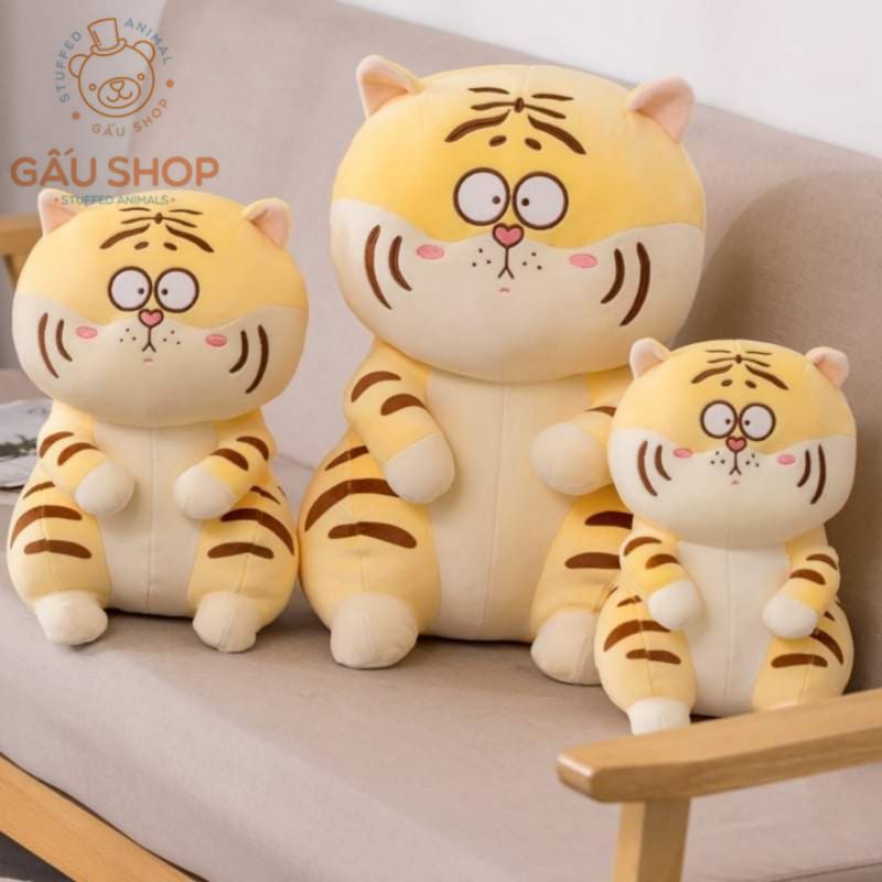 Gấu bông ❤️ Hổ mặt ngáo ❤️ hàng nhập cao cấp đường may mũi chỉ cực sắc nét như hình với 2 khuôn mặt cảm xúc xinh xắn