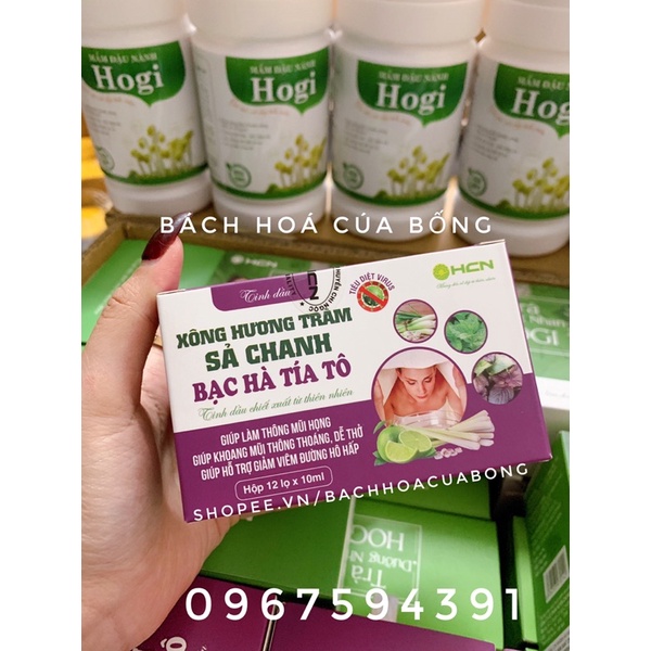 Tinh Dầu Xông Hương Tràm Sả Chanh - Bạc Hà Tía Tô (Lọ 10ml)