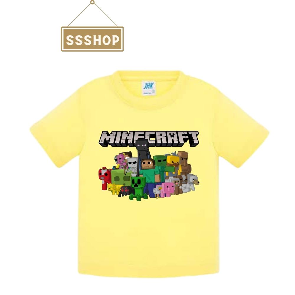 Áo thun trẻ em💖Áo cotton mát mịn In Hình Game Minecraft cho bé trai và bé gái - SSSHOP