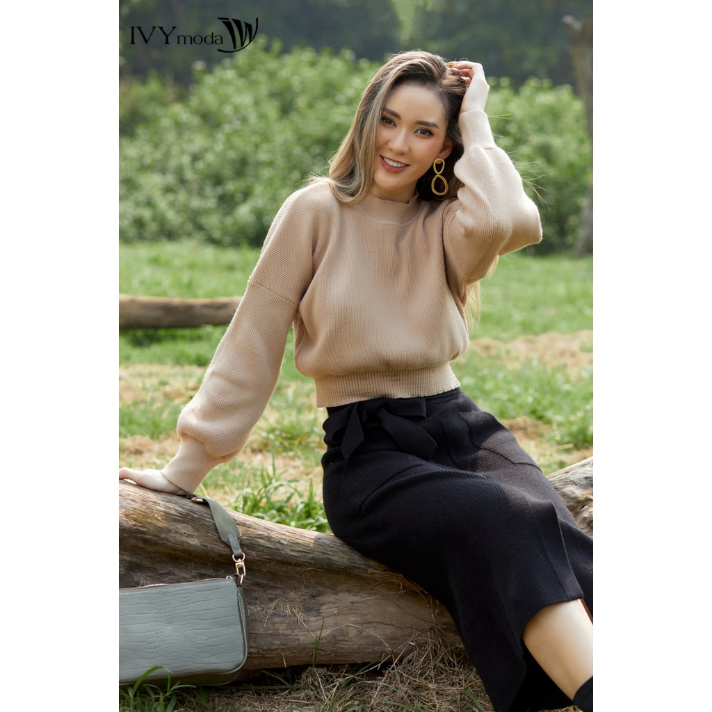 [NHẬP WABRTL5 GIẢM 10% TỐI ĐA 50K ĐH 250K ]Áo len croptop cánh dơi IVY moda MS 58B7961