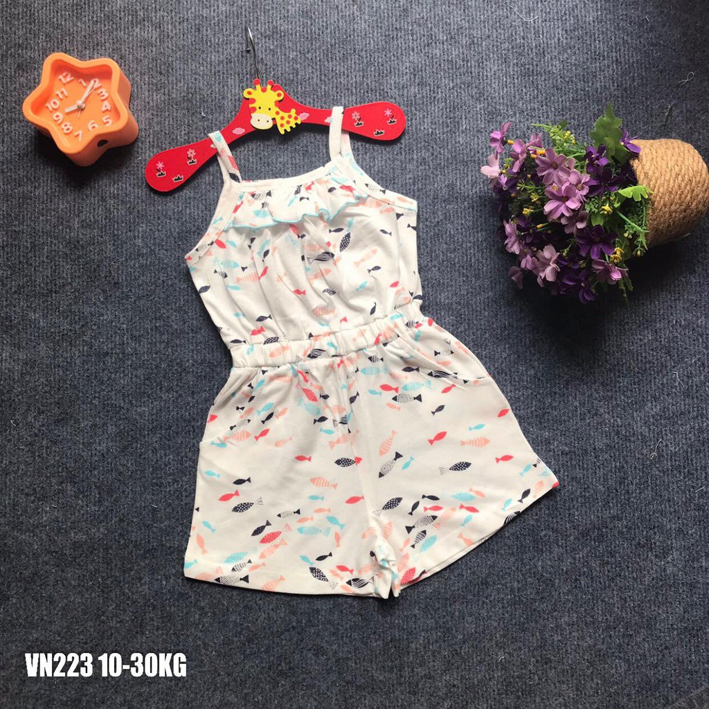 Playsuit Bé Gái, Cotton, Hoạ Tiết Siêu Đẹp, Có Size Từ 8-28KG