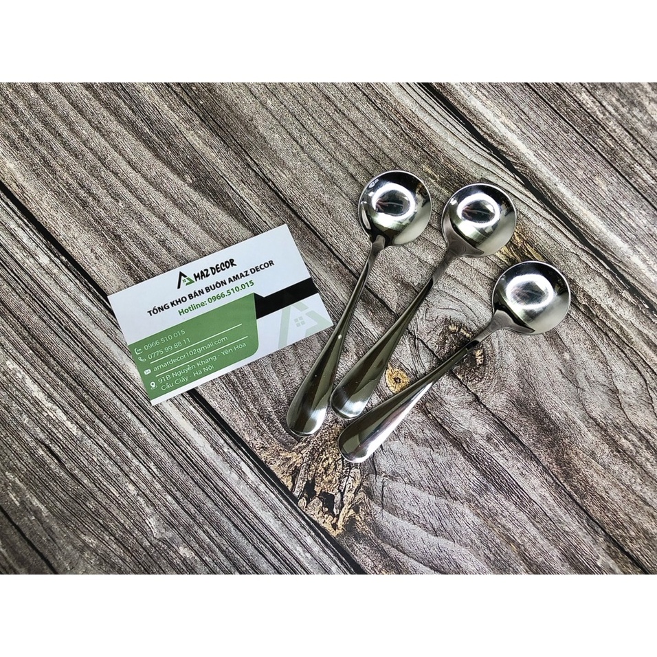 Muỗng thìa nĩa inox Hàn Quốc cán dài GN133515 sang bóng chanh sả giá siêu rẻ