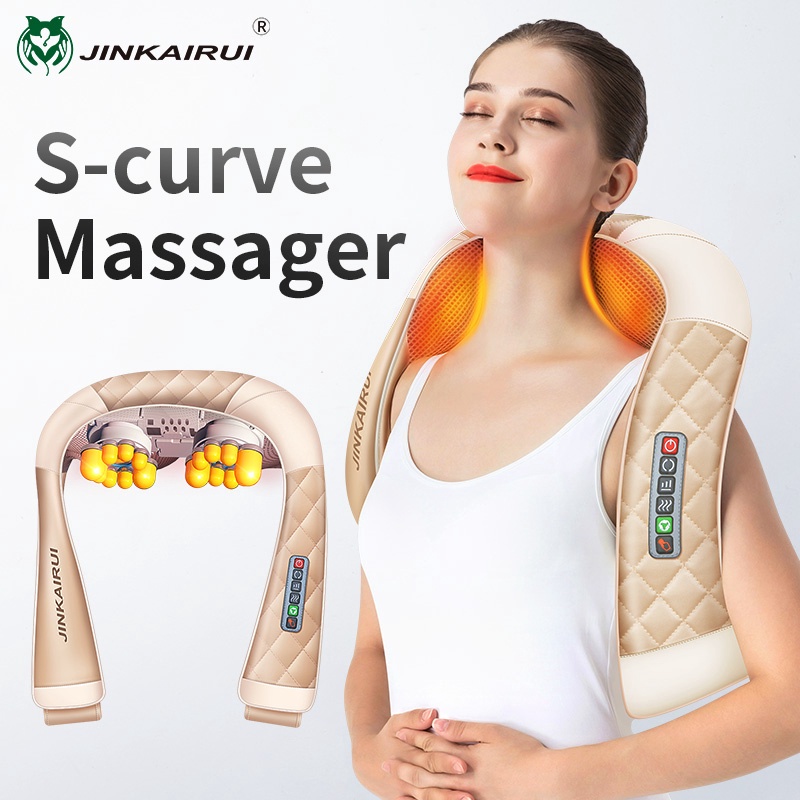 Máy massage cổ JINKAIRUI chạy điện truyền nhiệt làm dịu mệt mỏi giảm căng cơ