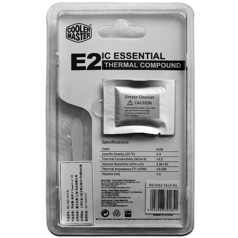 Keo tản nhiệt Cooler Master E2 IC Essential 1.5ml - Hiệu năng tốt - CHÍNH HÃNG