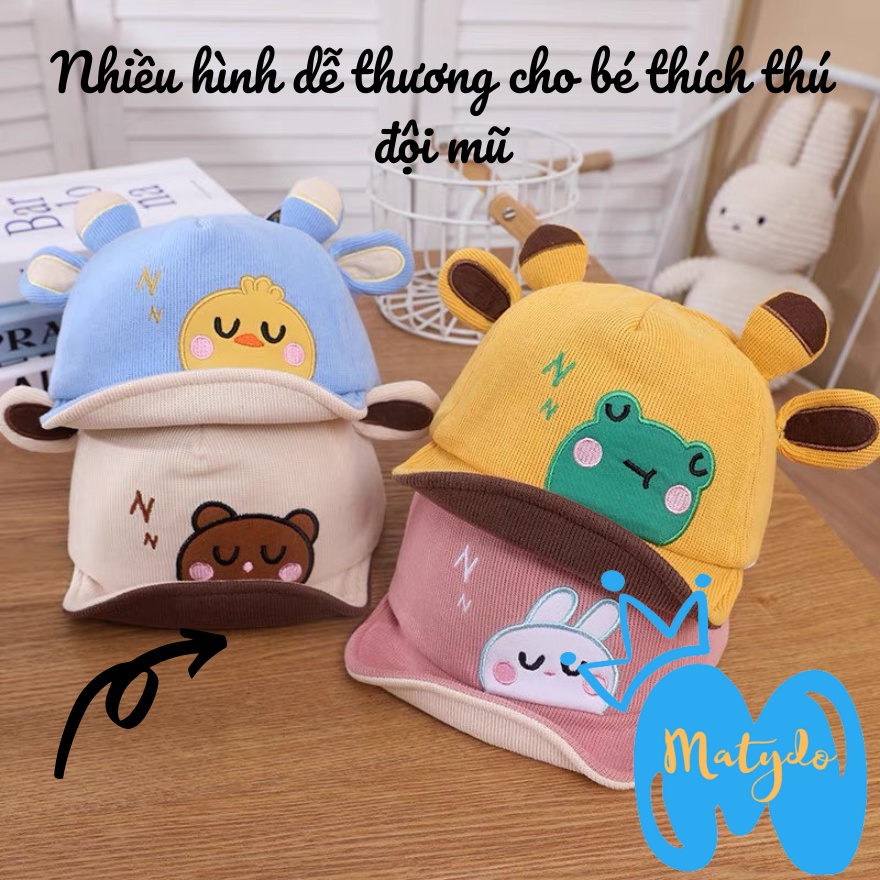 Mũ cho bé gái bé trai MATYDO nón lưỡi trai hình động vật đáng yêu phụ kiện trẻ em
