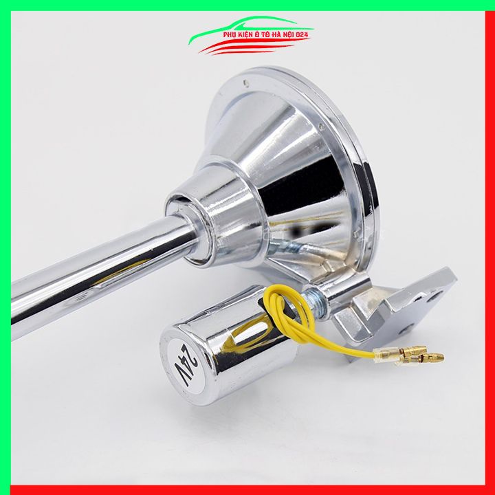 Còi hơi kèn hơi 1 loa mạ chrome 60cm/70cm điện áp 24V dùng cho ô tô xe máy