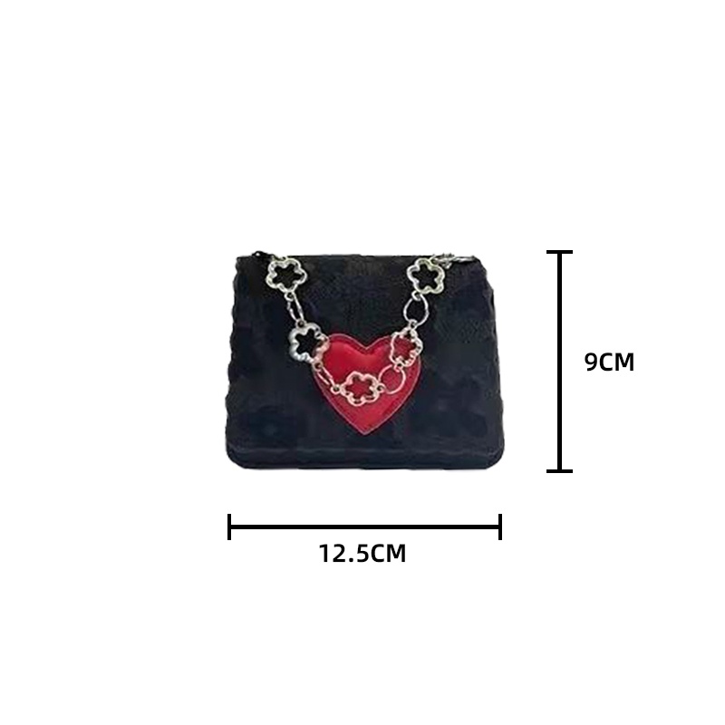 Túi xách nữ đeo chéo dây xích mini túi hộp vuông hình trái tim túi xách nữ đẹp