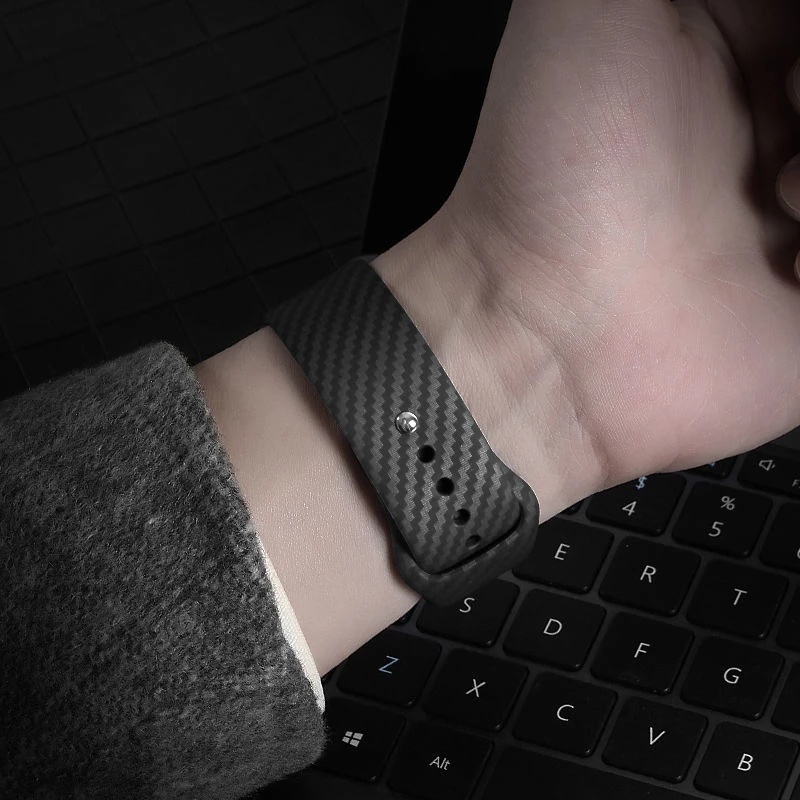 Dây Đeo Đồng Hồ Apple Watch Series 3 5 6 SE 7 / 1 Bằng Sợi Carbon