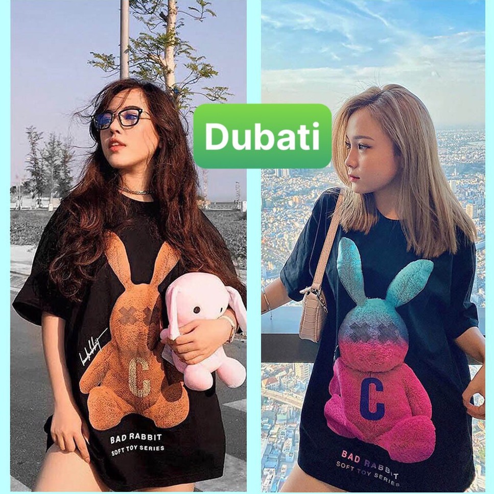 ÁO THUN NAM NỮ UNISEX TAY LỠ FROM RỘNG IN HÌNH THỎ C SIÊU SANG CHẤT COTTON MỀM MỊN - DUBATI FASHION