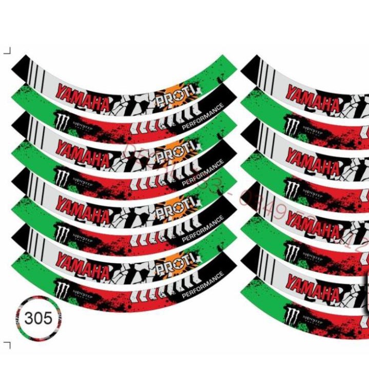 TEM VÀNH TO 3 LỚP YAMAHA - PROTI - ĐỎ ĐEN XANH LÁ 305