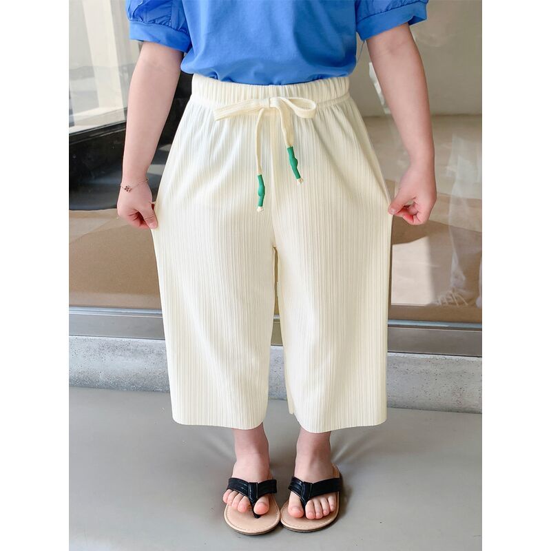[Babycat] Hàng Có Sẵn Quần Ống Rộng Bằng Lụa Lạnh Phong Cách Nhật Hàn Hàn Quốc Thời Trang Mùa Hè Dành Cho Bé Gái 2022