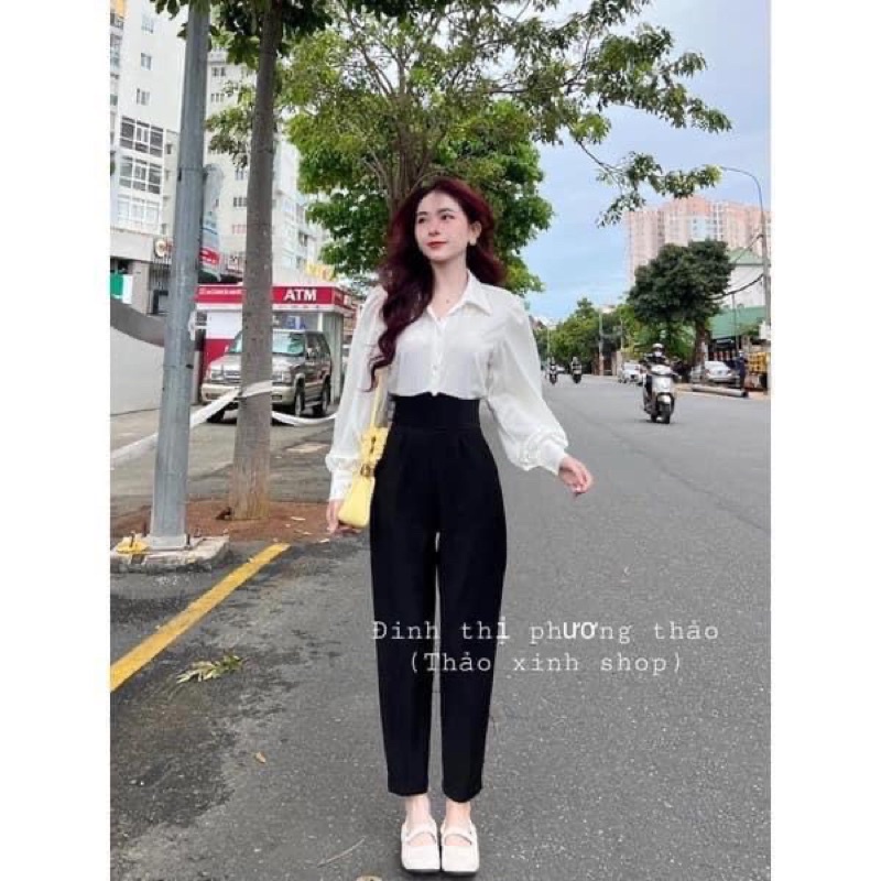Quần baggy vải cạp bản to full size S M L XL huyen hip