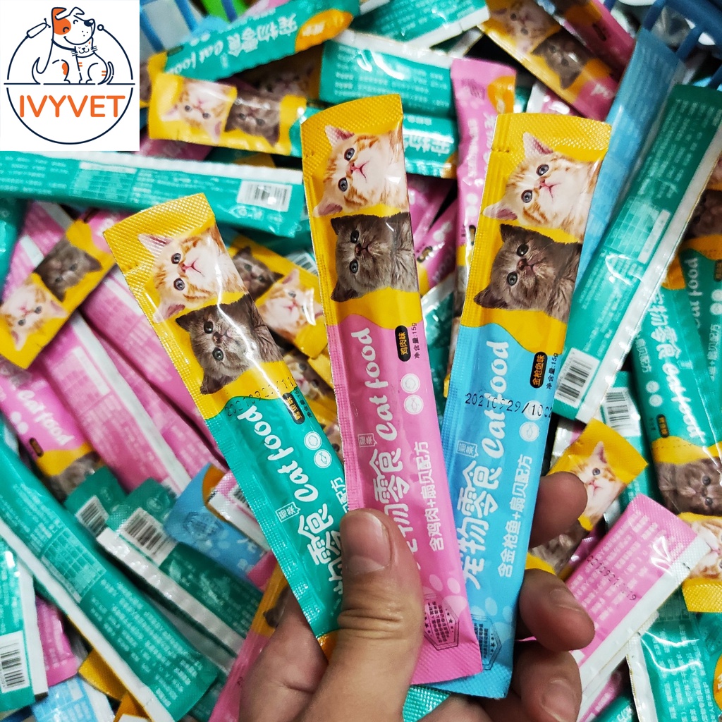 Súp thưởng cho mèo CATFOOD thanh 15gr siêu ngon và bổ dưỡng - 3 hương vị