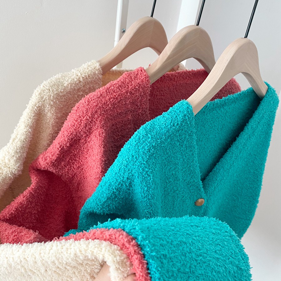 Áo khoác cardigan dệt kim cổ chữ V tay dài dáng rộng thời trang thu đông