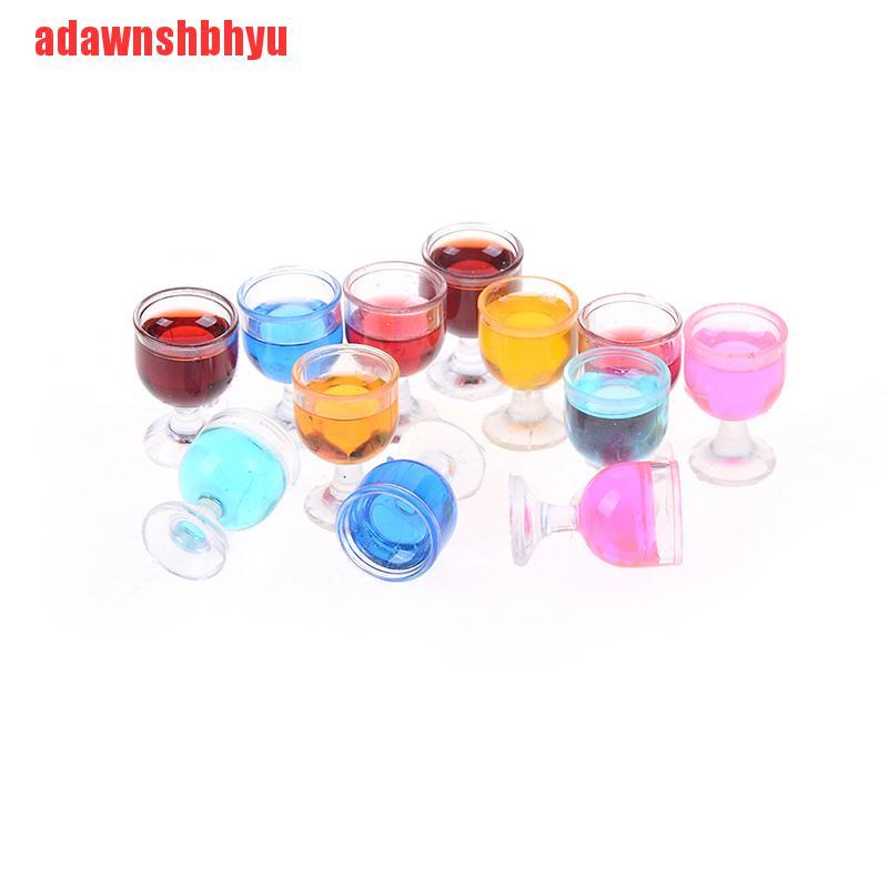 [adawnshbhyu]2PCS Dollhouse miniature red wine glasses cup goblet bar party drink 1:12