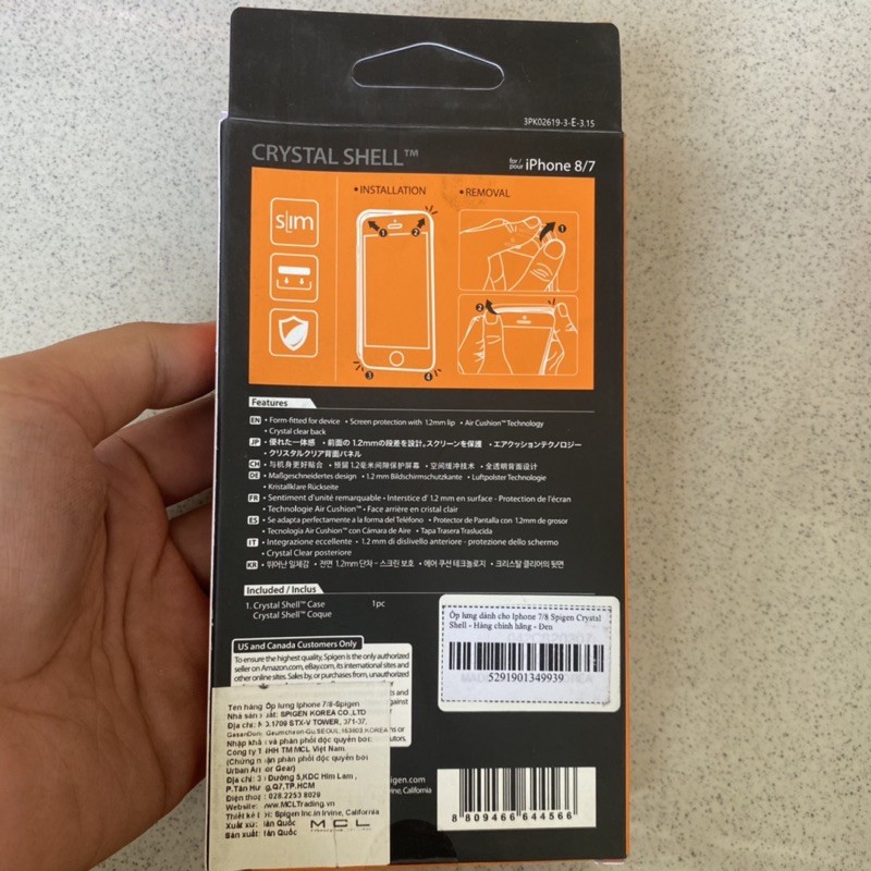 Ốp lưng cho iPhone 7/8 - Spigen Case Crystal Shell