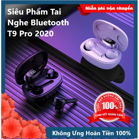 Tai Nghe Bluetooth Không Dây Chống Ồn Thông Minh Thế Hệ Mới TWS-T9 Bass Khủng, Pin Trâu, Chống Nước