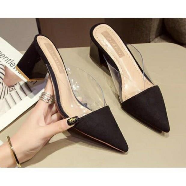 ảnh thật Giày guốc sục BIG SIZE đế vuông 5 phân size lớn ngoại cỡ pi