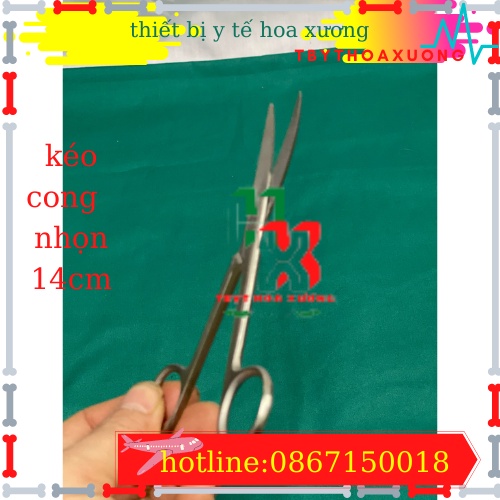 [Hàng Chính Hãng] Kéo Y Tế Cong Nhọn 2 Đầu 14cm - Kéo Cắt Chỉ  Pakistan