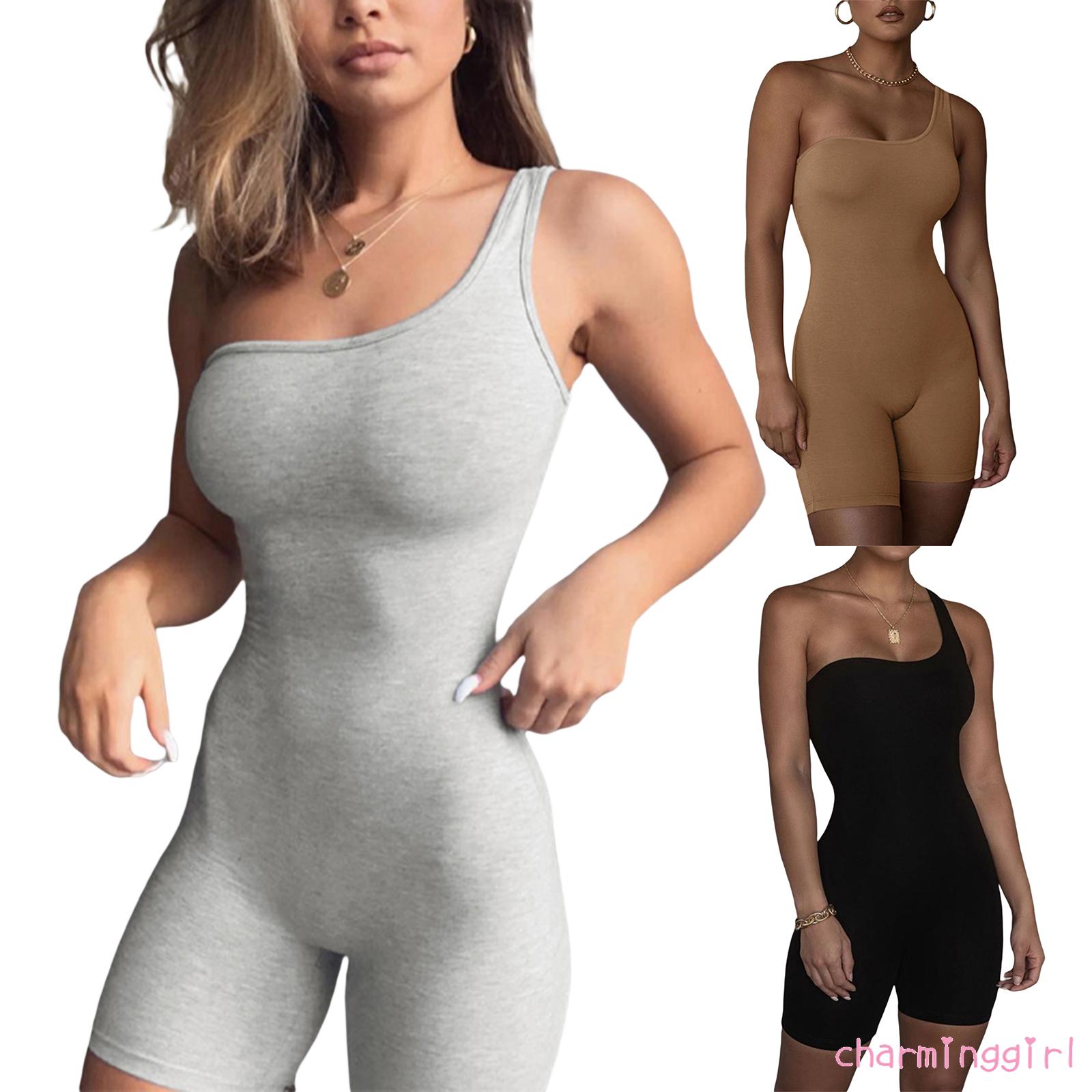 Jumpsuit Lệch Vai Màu Trơn Quyến Rũ Cho Nữ | BigBuy360 - bigbuy360.vn
