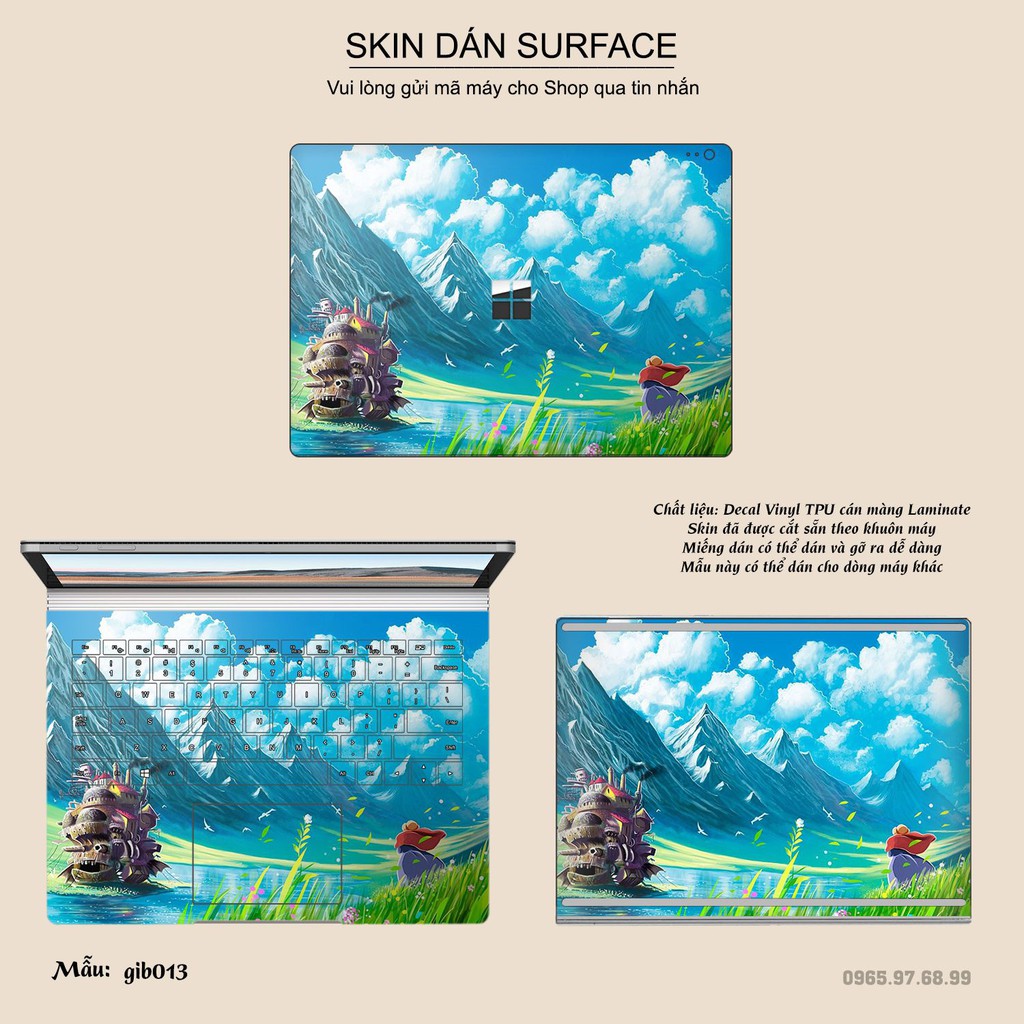 Skin dán Surface in hình Ghibli Studio (inbox mã máy cho Shop)