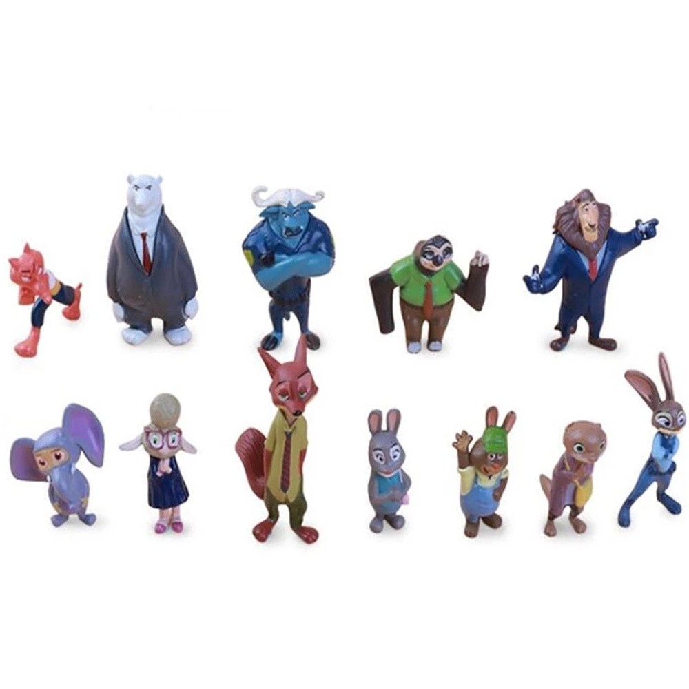 Set 12 Mô Hình Nhân Vật Phim Hoạt Hình Zootopia Bằng Pvc