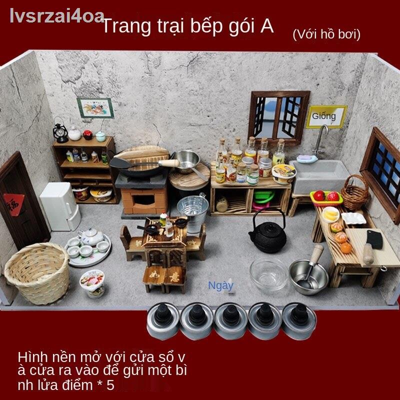 [HOT]Mini Kitchen Food Play Phiên bản thực Net Red Micro thu nhỏ Ngôi nhà Farmyard Bếp trẻ em Bộ nấu ăn