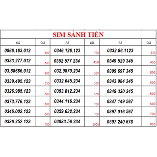 Sim SẢNH TIẾN_Sim số đẹp Viettel tặng gói V120 tháng đầu siêu ưu đãi