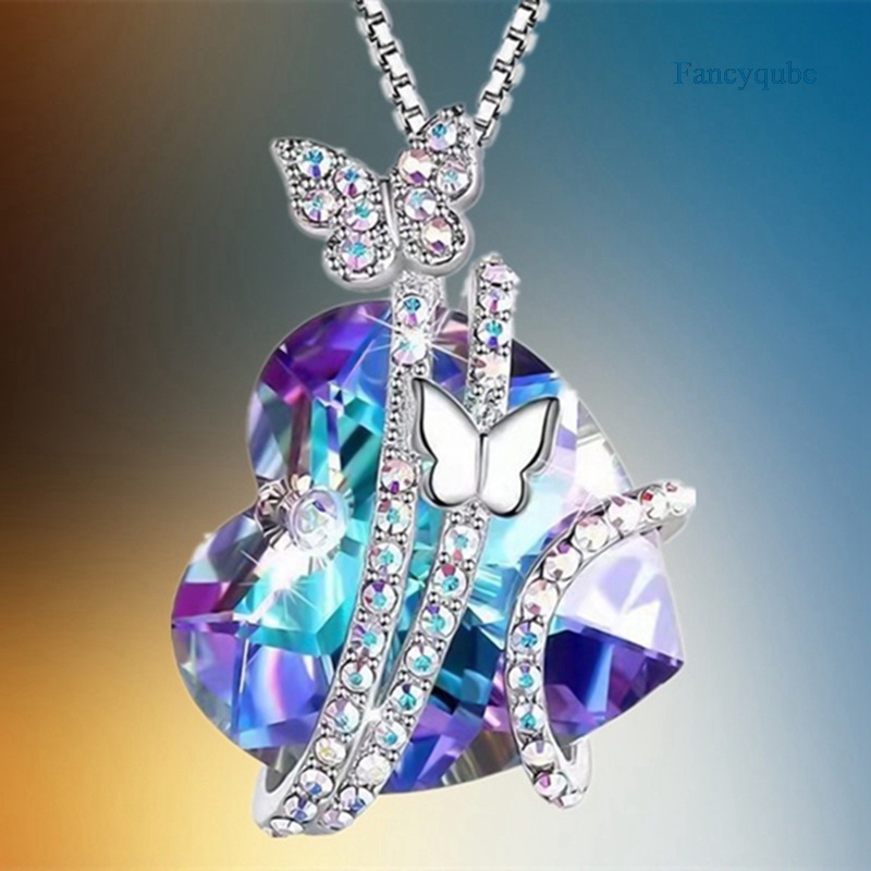 Vòng cổ mặt hình trái tim đính đá thời trang cho nữ