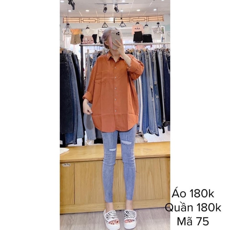 Quần Jean Ôm Lưng Cao Mã 75