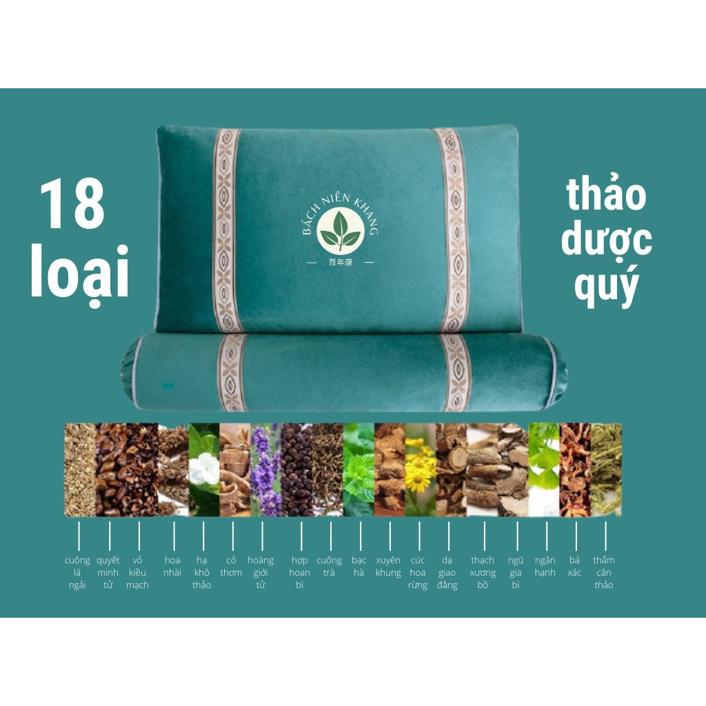 Gối 18 loại thảo dược cắm điện Bách Niên Khang tạo cảm giác thư thái