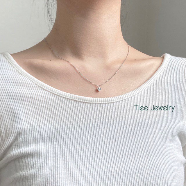 Dây chuyền bạc nữ TLEE tim đá sáng mini nữ tính TleeJewelry D0208