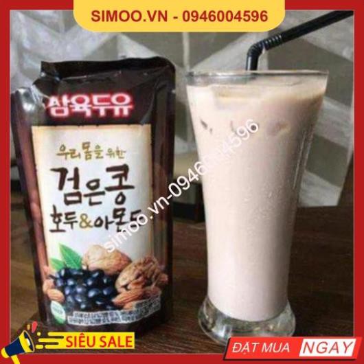 Thùng 24 Hộp Sữa nước óc chó đậu đen hạnh nhân Hàn Quốc SAHMYOOK 140ML