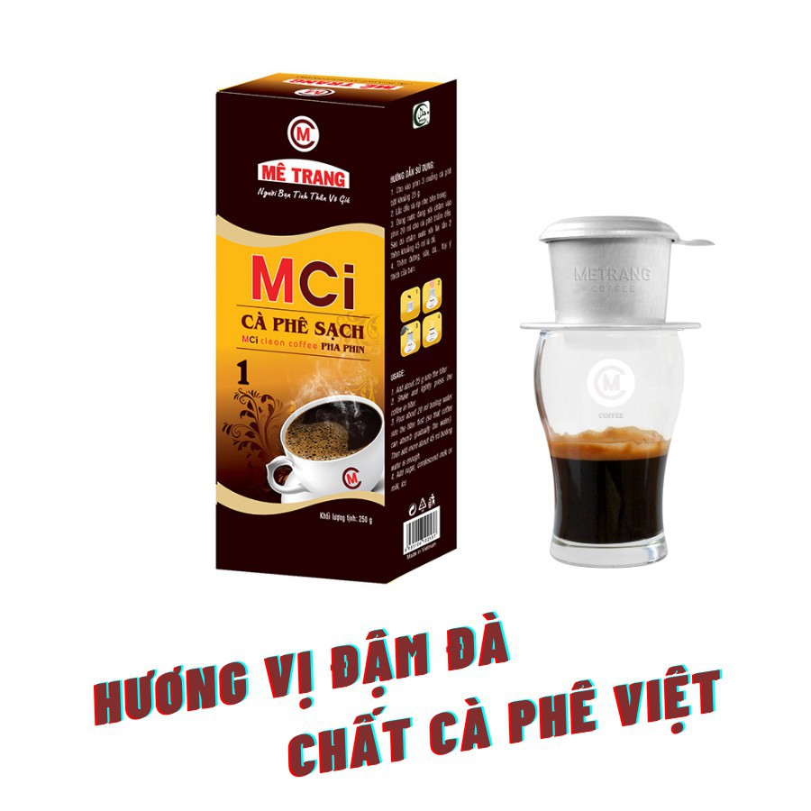 Cà phê sạch Mê Trang MC1 - cafe pha phin nguyên chất rang xay mộc (Arabica, Robusta) date mới