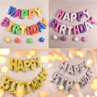 [ĐỔ BUÔN] Dải Bóng Chữ HAPPY BIRTHDAY- HAPPY WEDDING - Tặng kèm bơm bóng bằng tay HBB