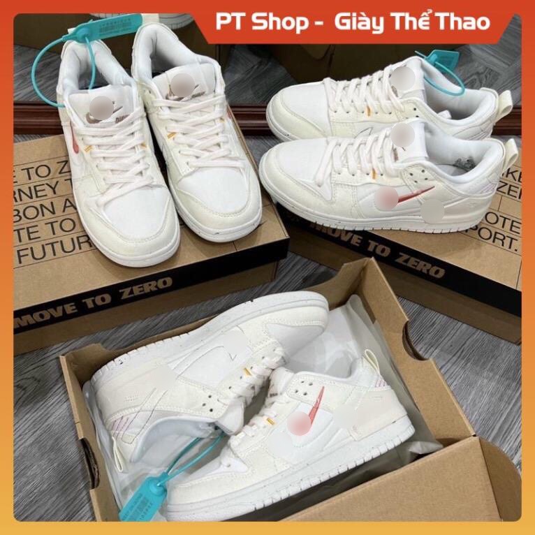 Giày thể thao nuke sb dunk disrupt 2 bản đẹp màu kem nỉ da lộn, Giầy sneaker nam nứ bản mới