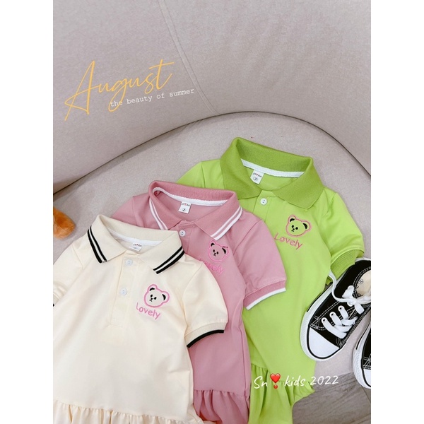 Váy Polo Lovely 3 Màu Cho Bé Gái 8-20kg